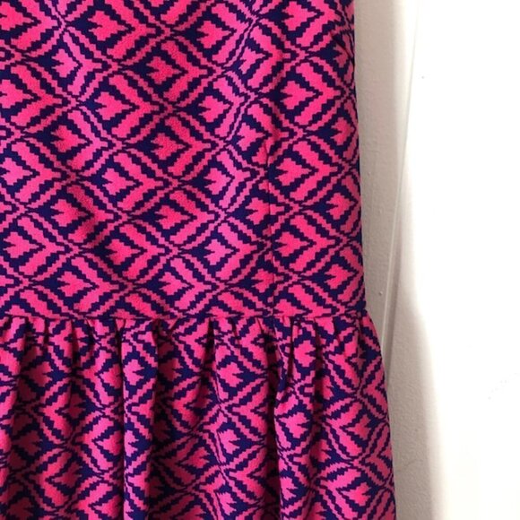 Buttons Womens Pink & Blue Dress w/Back Cut-out Medium - Picture 5 of 9